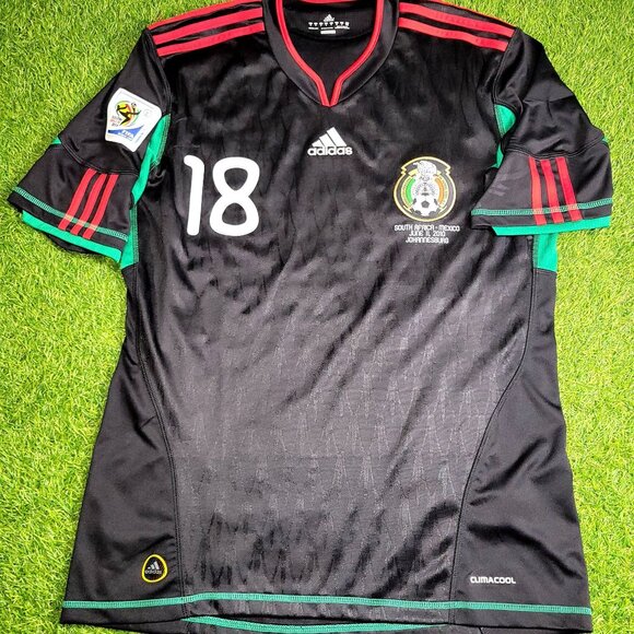 Guardado Mexico 2010 WORLD CUP Away Black Soccer Jersey Shirt M SKU# P41397 - Picture 1 of 9